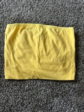 MixMatchy Spring Yellow Strapless Crop Tube Top Small Women